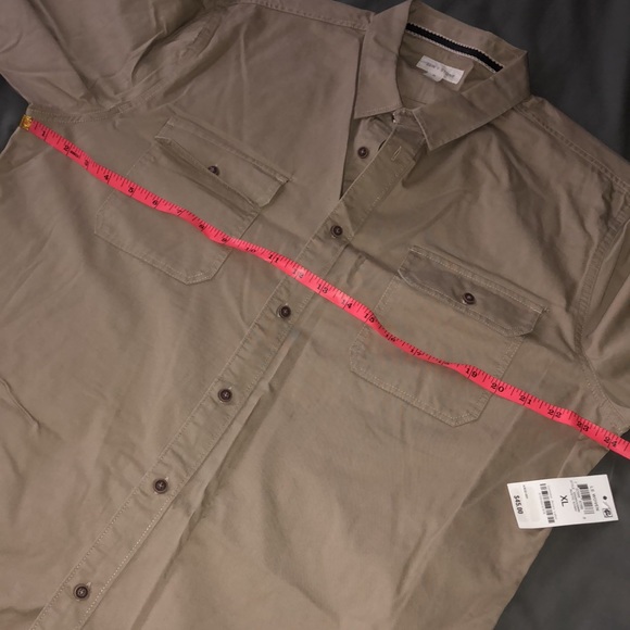 NWT Rustic Khaki Long Sleeve Woven Button Shirt - Picture 8 of 10